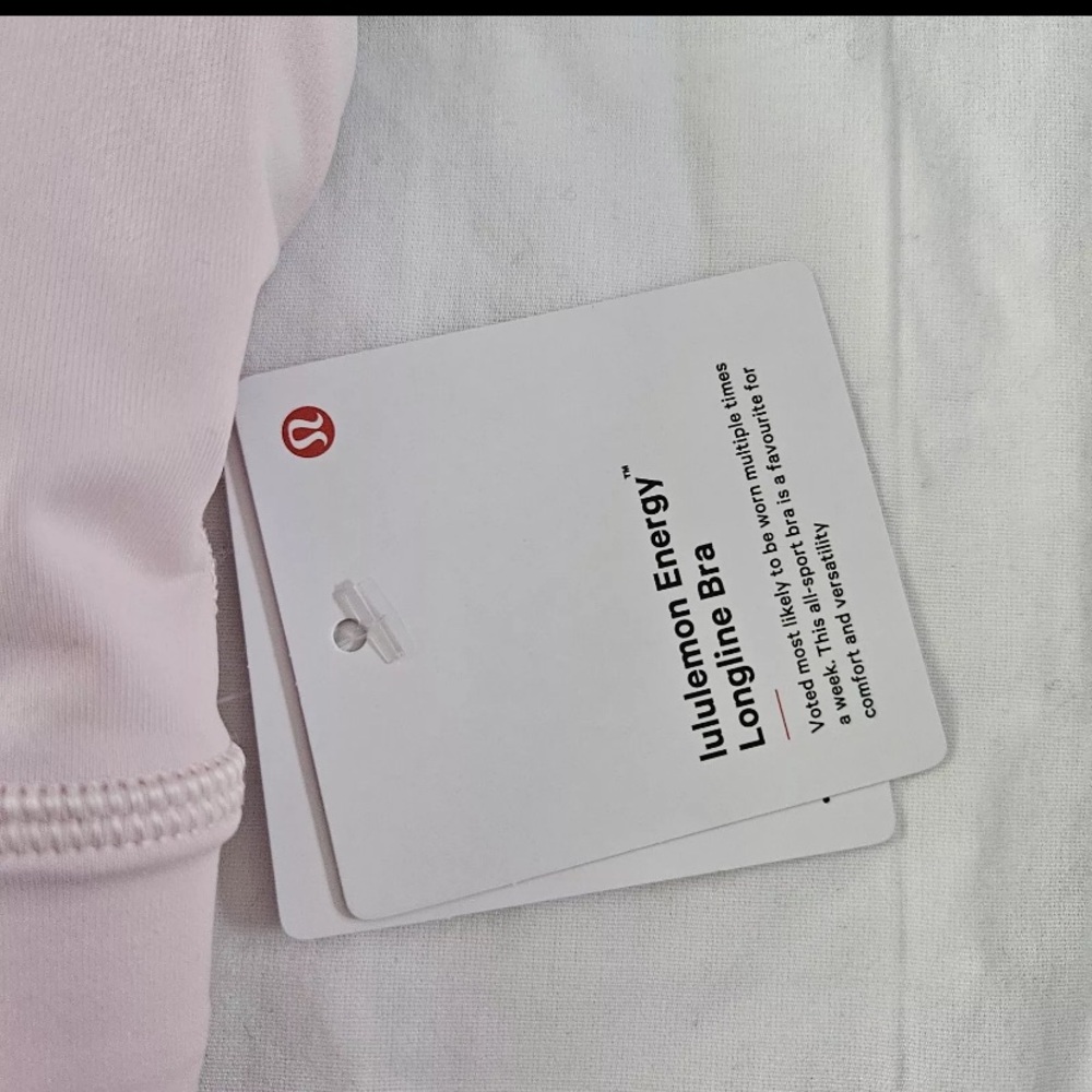 Lululemon Energy Longline Bra Medium Support FUSP Flush Pink Women's Size 8 - Picture 2 of 5